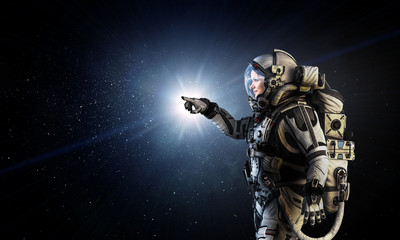 Wall Mural - exploring outer space. mixed media