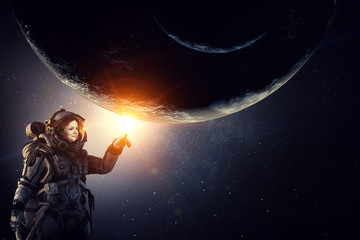 Wall Mural - exploring outer space. mixed media