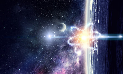 Wall Mural - astronomy concept backdrop . mixed media