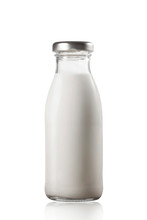 Bottle Of Milk Isolated On White. Healthy Food.
