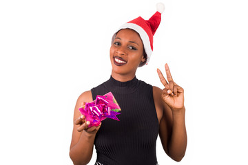 Wall Mural - portrait of a happy young woman with a package.