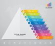 10 steps pyramid with free space for text on each level. infographics, presentations or advertising. EPS10.	