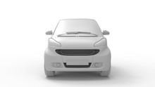 3d Rendering Of A Small Urban City Electric Car Isolated In White Background