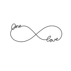 infinity love symbols tattoo, one love, hand written calligraphy lettering text for invitation and g
