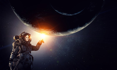 Wall Mural - exploring outer space. mixed media