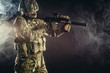 © alfa27 - russian military man in special green uniform camouflage have strong and brave character to carry out military service