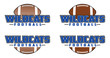 Wildcats Football Design is a team design template that includes text and a football in a graphic style. Includes four design versions. Great for advertising and promotion for teams or schools.