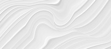 Abstract Grey White Waves And Lines Pattern.  Futuristic Template Background. 