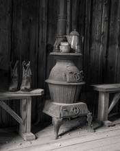Antique Interior With Old Fashioned Stove - 0833