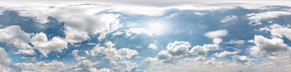 Wall Mural - blue sky with beautiful clouds in sunny day. seamless hdri panorama 360 degrees angle view with zeni