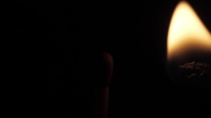 Wall Mural - lighting a match macro shot slow motion