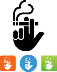 Poster - Hand Holding Cigarette Vector Icon