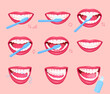 How to brush your teeth instruction, infographics. Healthy lifestyle. 