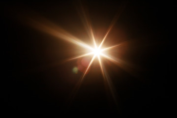 Wall Mural - Easy to add lens flare effects for overlay designs or screen blending mode to make high-quality images. Abstract sun burst, digital flare, iridescent glare over black background.