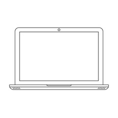 Wall Mural - outline laptop isolated. black linear laptop icon.