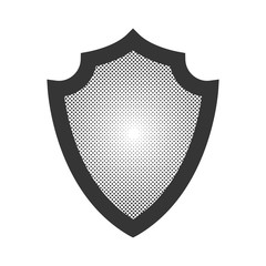 Wall Mural - vector dotted shield in pop art design.