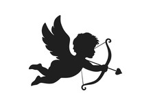Cupid Icon. Valentine's Day Symbol. Cupid Shooting Arrow