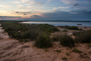 Landscape of the lagoon of La Mata (Torrevieja, Spain)