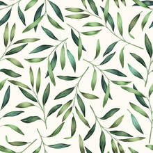 Green Leaves Seamless Pattern