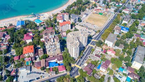 Photographie Multi-storey residential buildings on the shore of Gelendzhik Bay