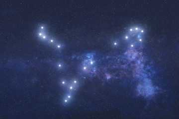 pisces constellation stars in outer space. zodiac sign pisces constellation stars. elements of this 