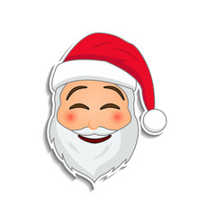 Wall Mural - Emoji santa claus in sticker style. Winter holidays emotion. Santa clause in rolled his eyes emoji icon