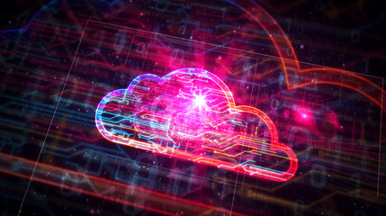 Wall Mural - cyber cloud symbol futuristic illustration