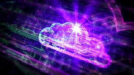 Wall Mural - cyber cloud symbol futuristic illustration