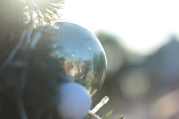 Wall Mural - Colorful  Christmas balls and Happy New Year Festival