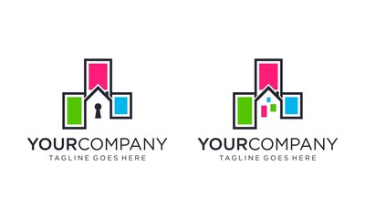 Wall Mural - Colorful building logo vector editable