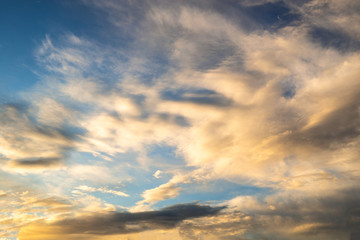 Canvas Print - epic and beautiful skies cloud overlays during sunrise and sunset. amazing clouds in different color