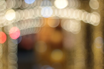 Wall Mural - Bokeh of ratchadamnoen in Xmas light 