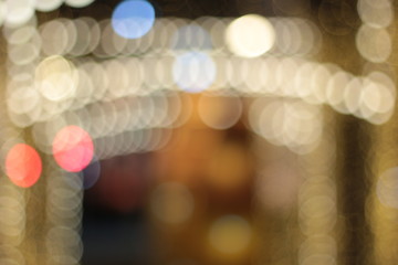 Wall Mural - Bokeh of ratchadamnoen in Xmas light 