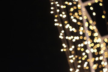 Wall Mural - Bokeh of ratchadamnoen in Xmas light 