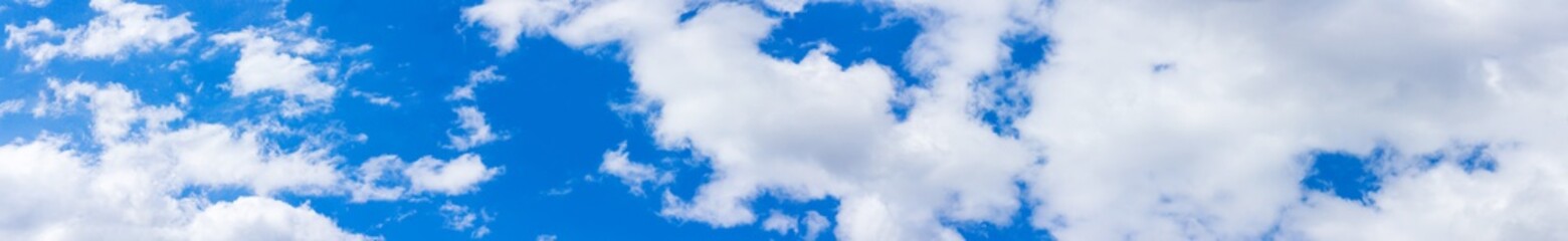 Wall Mural - Panorama blue sky background with tiny clouds