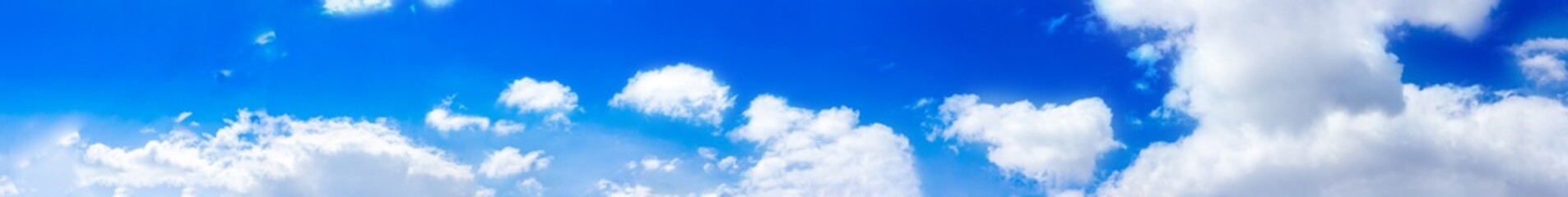 Wall Mural - Panorama blue sky background with tiny clouds