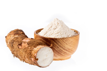 Poster - Raw cassava starch - Manihot esculenta. White background