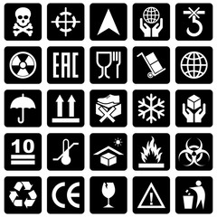 Wall Mural - packaging product icon set vector design symbol