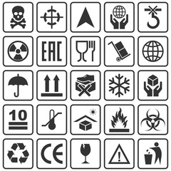 Wall Mural - packaging product icon set vector symbol