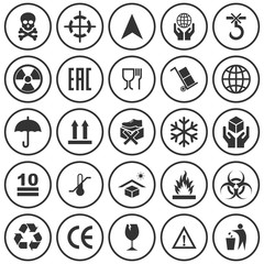 Wall Mural - packaging product icon set vector symbol