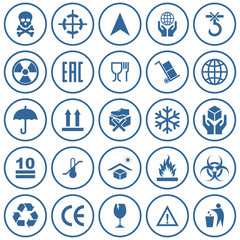 Wall Mural - packaging product icon set vector symbol