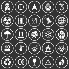Wall Mural - packaging product icon set vector symbol