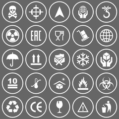 Wall Mural - packaging product icon set vector symbol