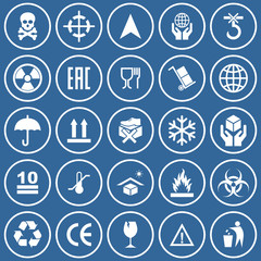 Wall Mural - packaging product icon set vector symbol