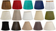 set of fabric lampshade isolated for table  or wall lamps and chandelier