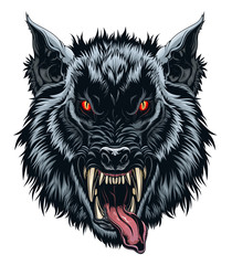 Werewolf head illustration