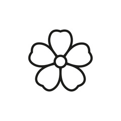 Poster - Simple flower line icon.