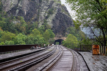 Railroad Tracks At Harpers Ferry In West Virginia