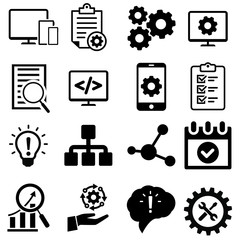 Web development vector icons set. developer illustration sign collection. support symbol.