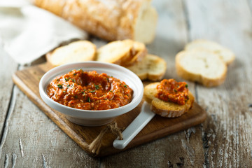 Homemade roasted pepper dip